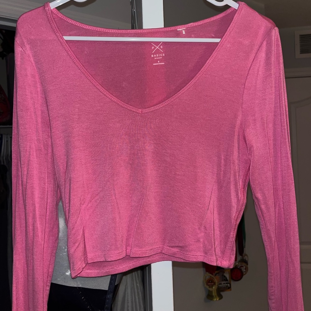 Hot pink Pacsun long sleeve v-neck